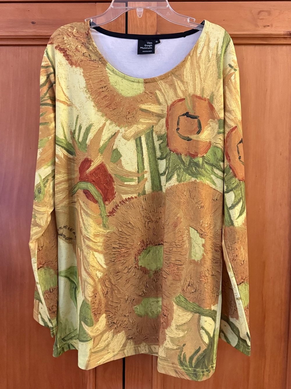Van Gogh Museum Sunflowers Art Painting Design LS Tunic Top XL